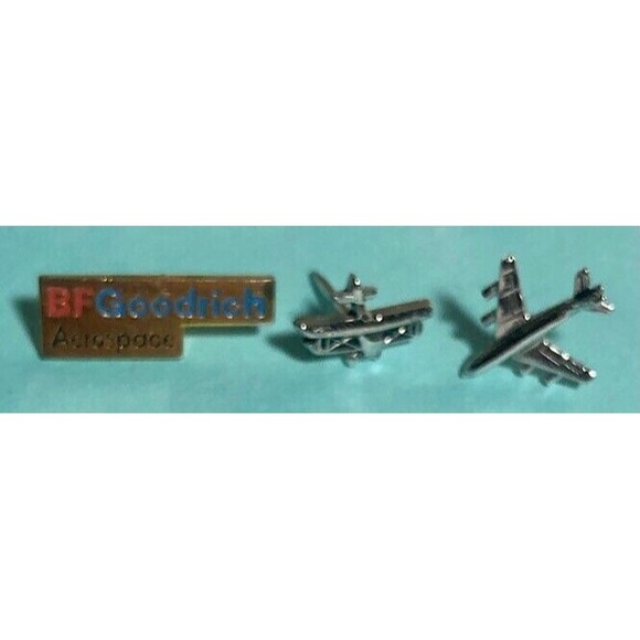 Other - BF Goodrich Aerospace,Jet Airline & Bi-Plane-Lot of 3 Aviation Flying Tie Tacks